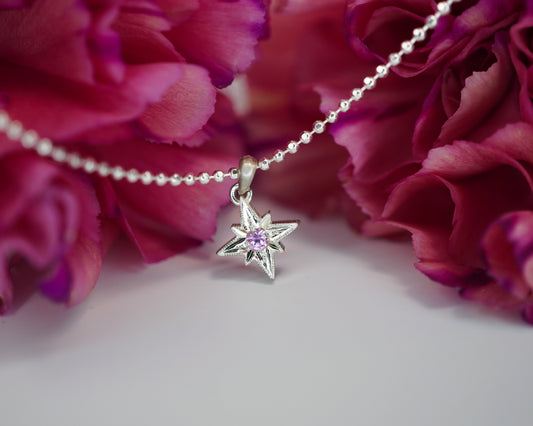 Collana Asterin con zaffiro rosa